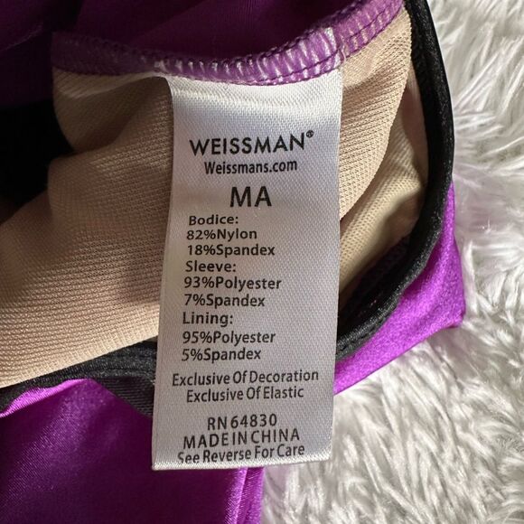 Weissman Dance Costume Long Sleeve Purple Black Womens Size Adult Medium - Picture 7 of 7